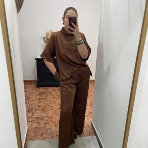 Conjunto Satinado Marron